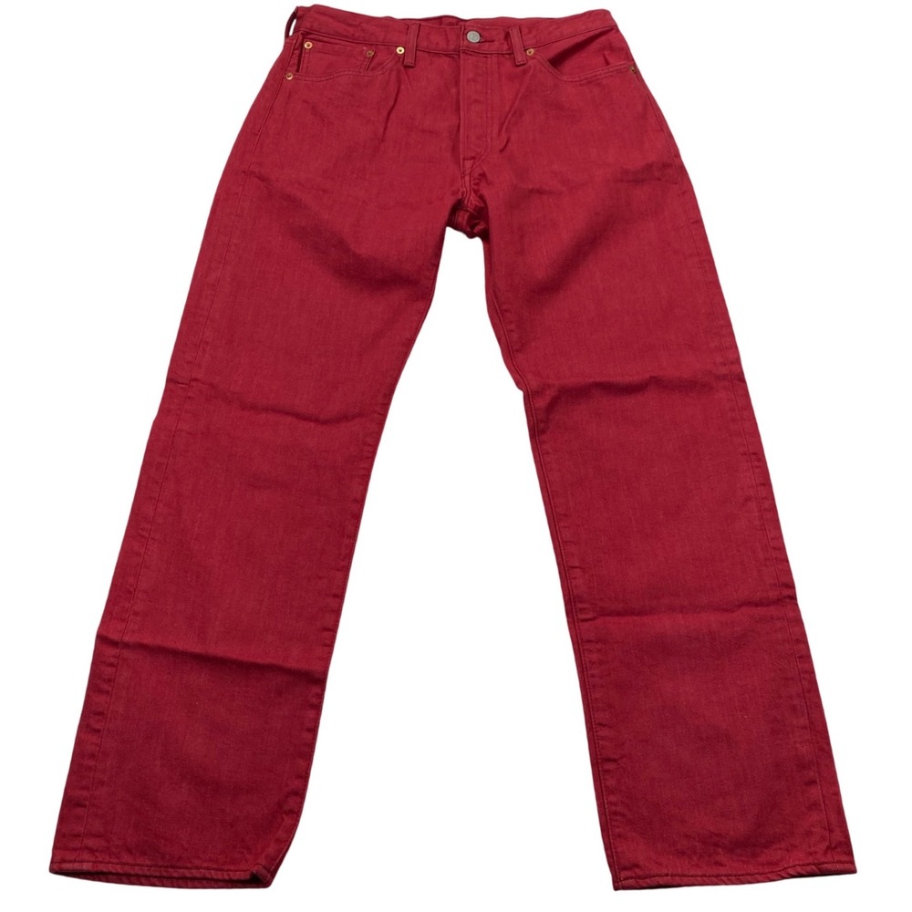 Levi's 501 Original Fit Mens 34x32 (33x31.5) Red Straight Leg Button Fly Jeans